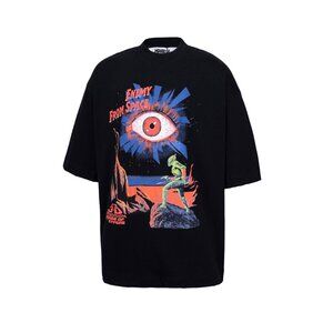 House of Errors Cursed Eye Printed Mock Neck Short Sleeves